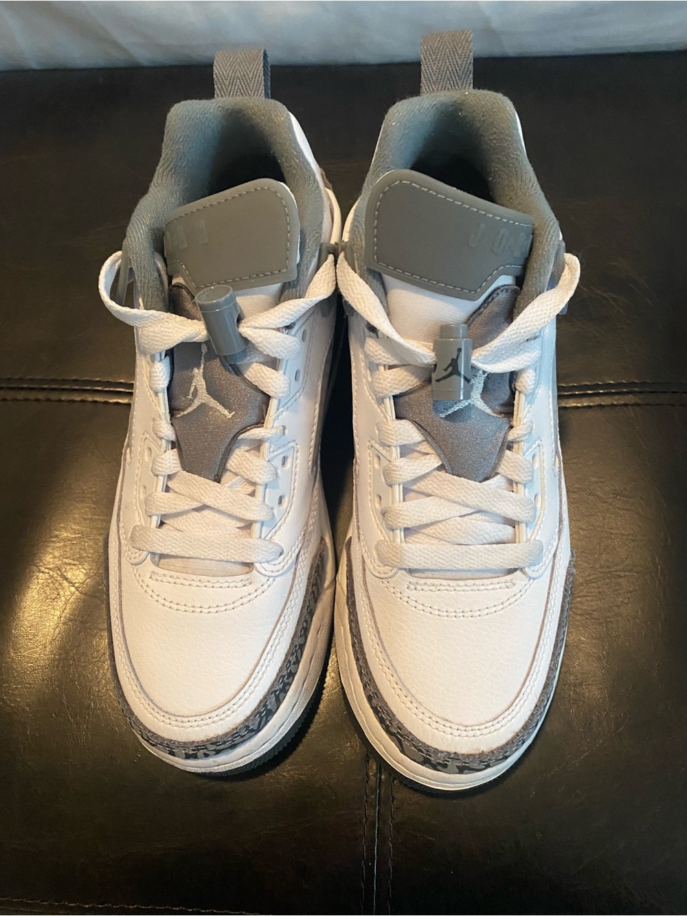 Jordan Kids White and Gray Low-Top Sneakers